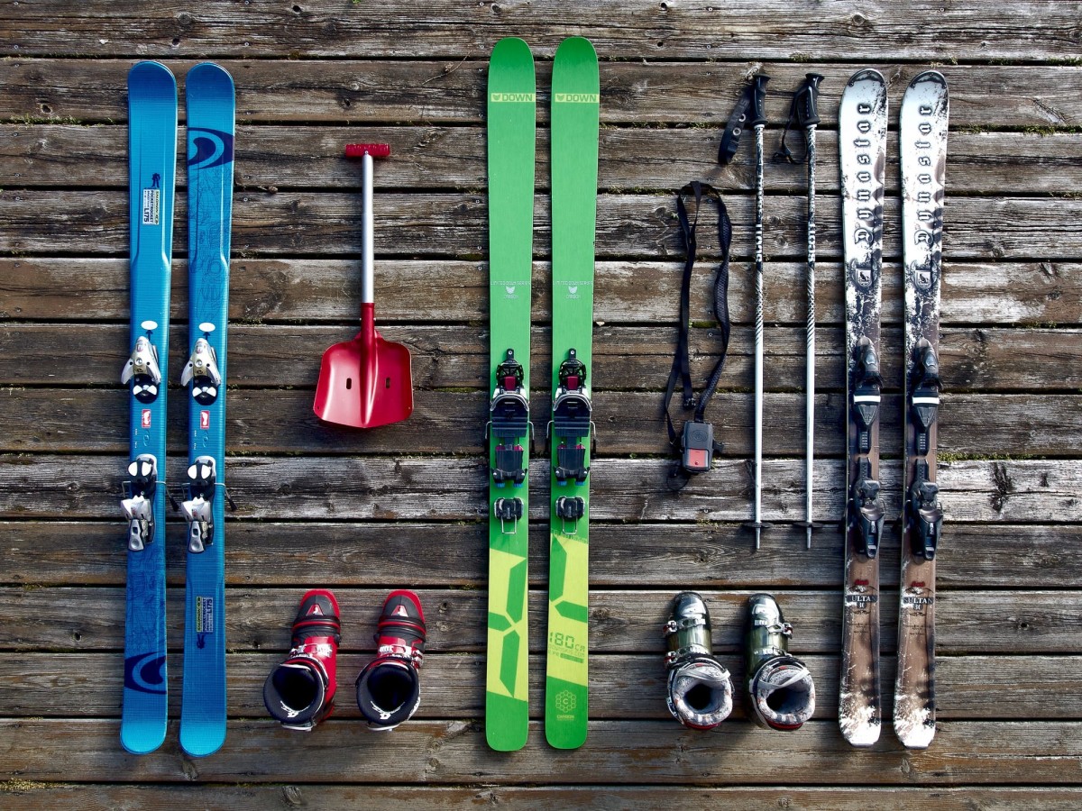 skis and boots