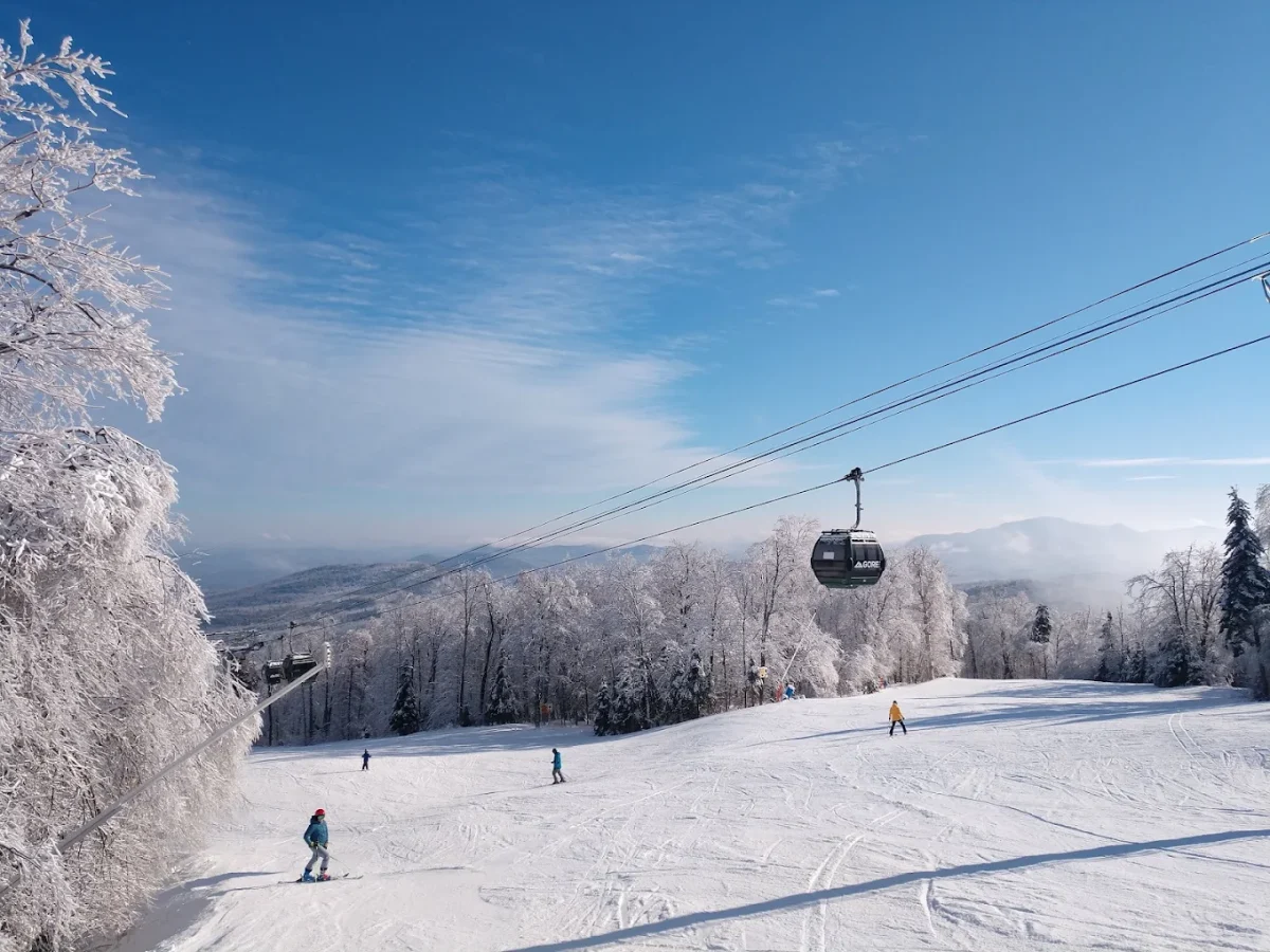 Skiers on Pico Mountain Vermont