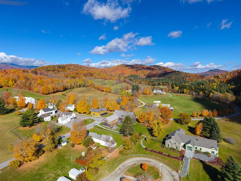 Aerial shot of Killington in the fall