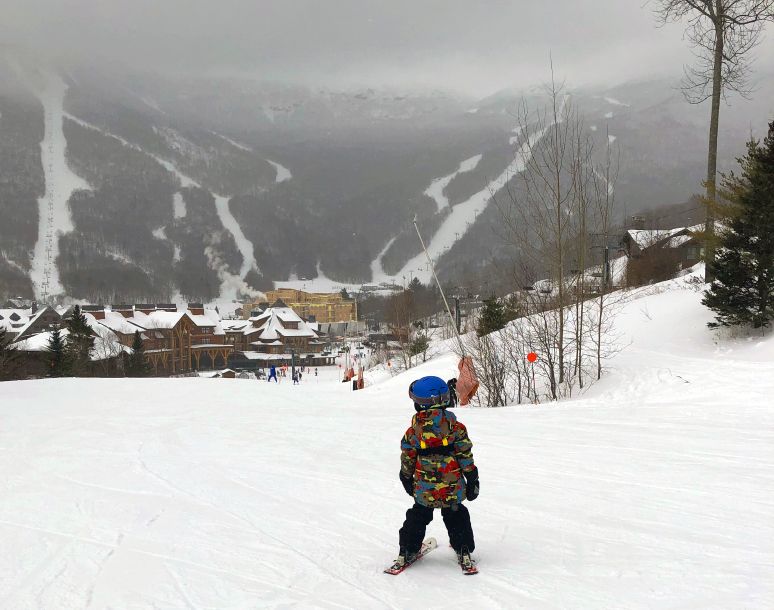 Beginner skier at Killington Resort